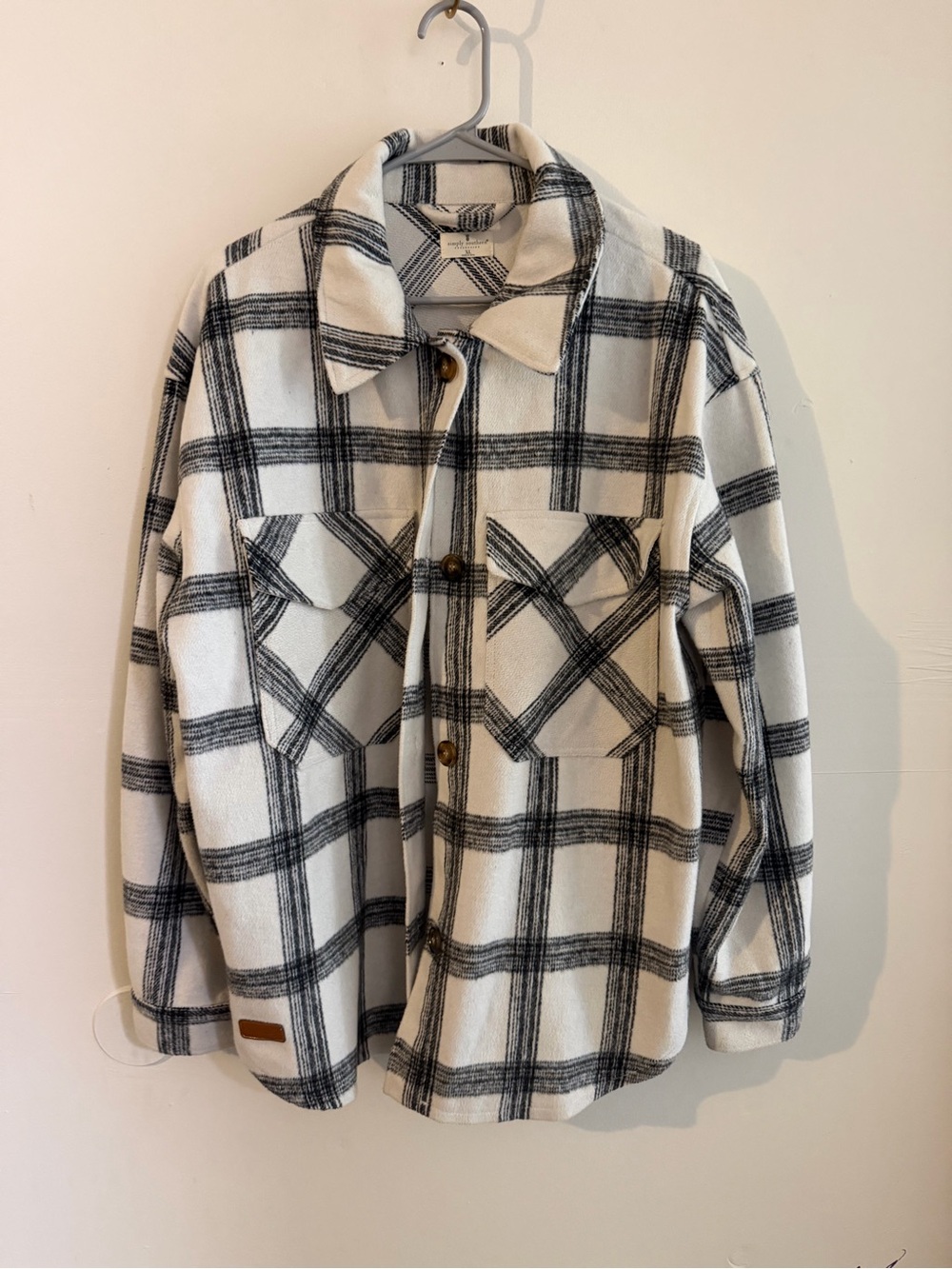 Simply Southern Thick Black & White Plaid Shacket